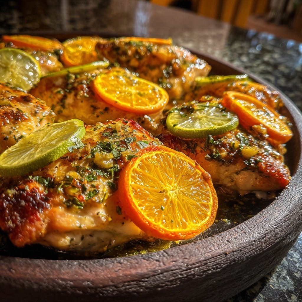 Kuscheliges Zitrus-Hähnchenblech