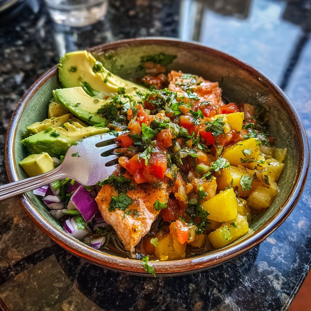 Zingy Salsa Salmon Bowl