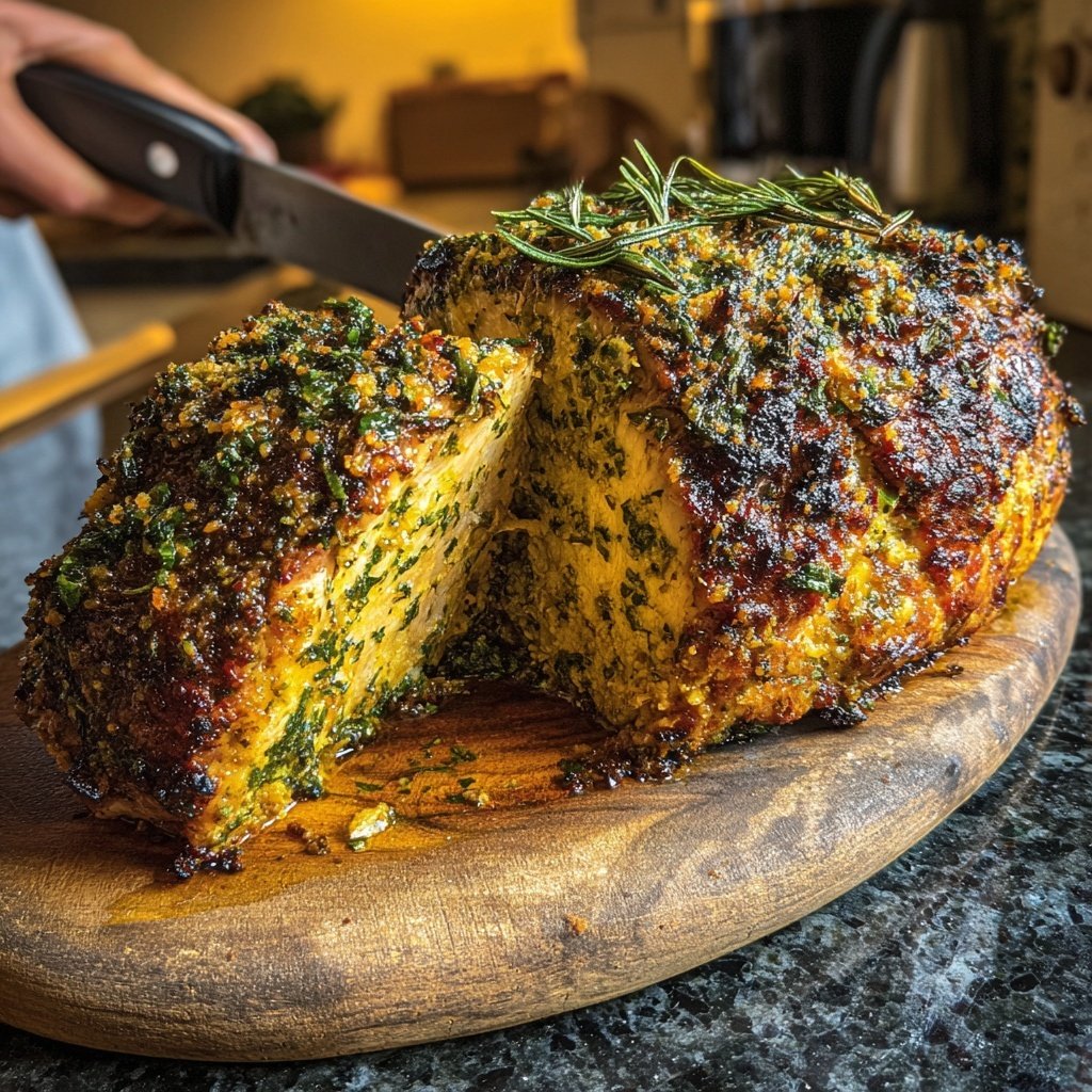 Knoblauch Kräuter Kruste Lammrack