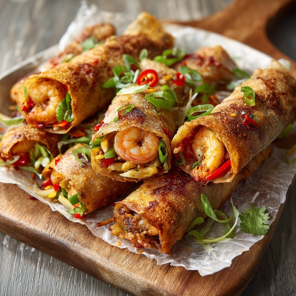 Jerk Garnelen Frühlingsrollen