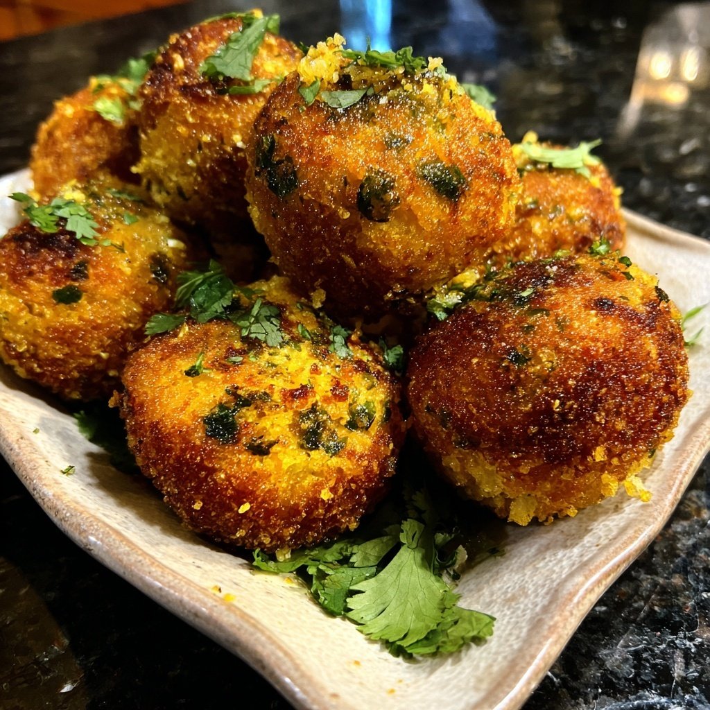 Gewürzte Blumenkohl-Reisbällchen