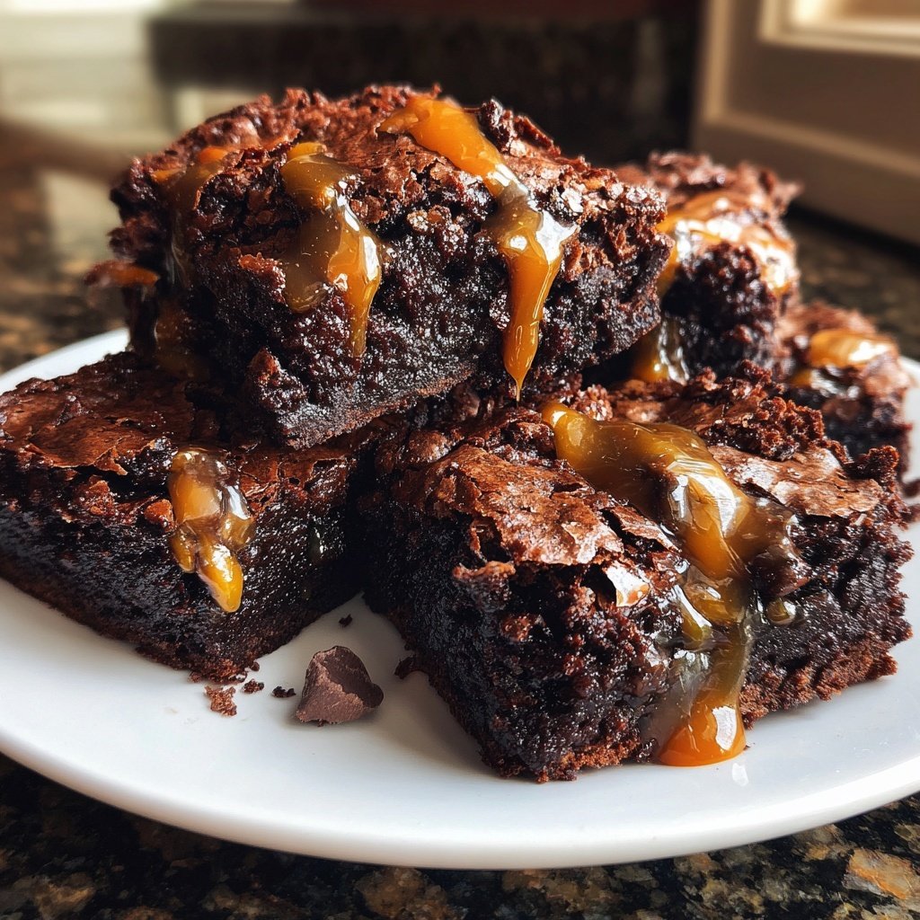 Gesalzene Karamell Schoko Brownies