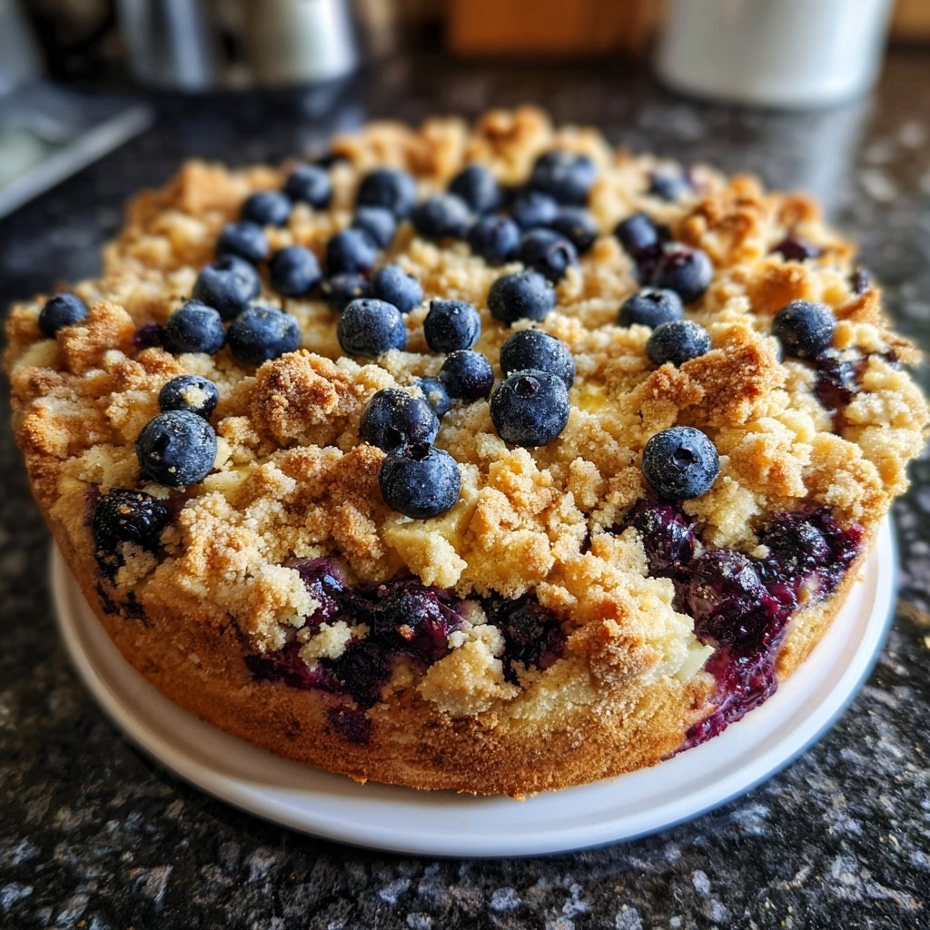 Blaubeeren Zitrone Sauerteig mit Streusel Krümel
