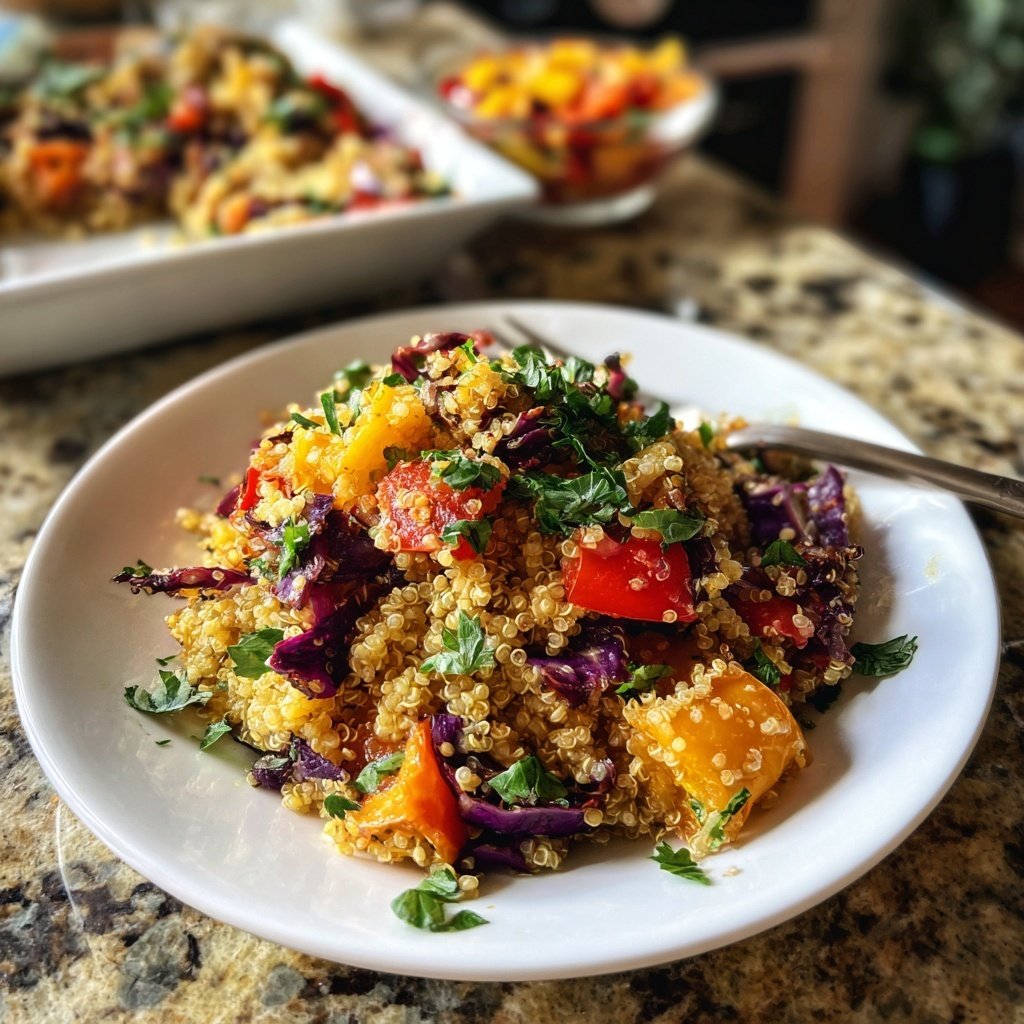 Quinoa Salat mit Rotkohl