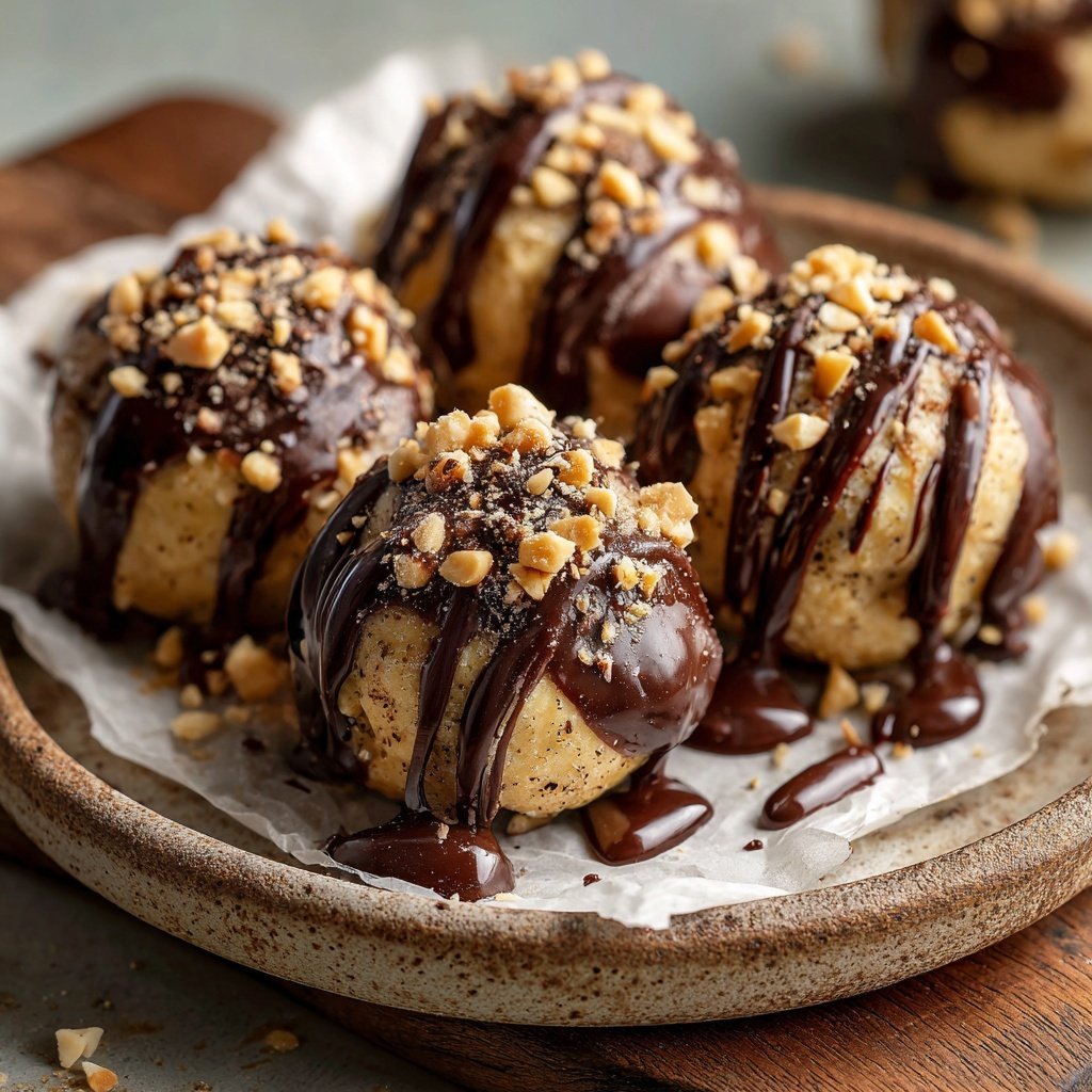 Erdnussbutter Schoko Bällchen