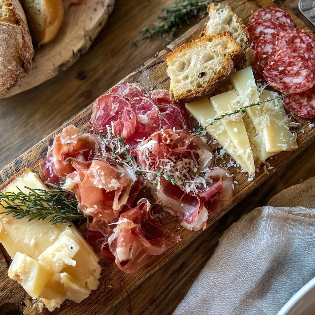 Festliches Charcuterie Board mit Fleisch