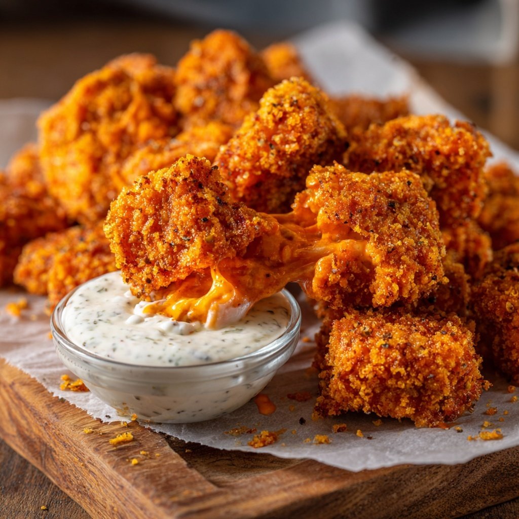 Buffalo Tempeh Häppchen mit Dip