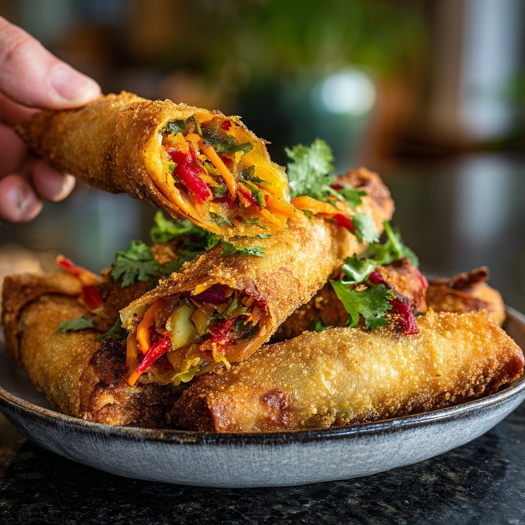 Feurige Gemüse Frühlingsrollen