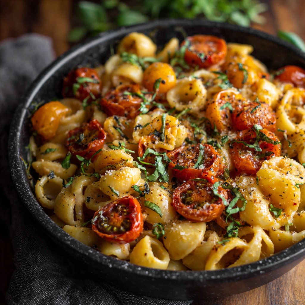 One Pot Creamy Garlic Tomato Pasta