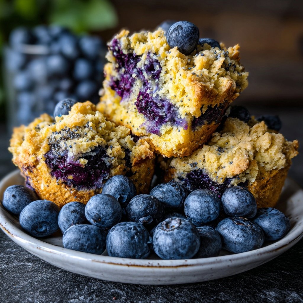 Blaubeeren Zitrone Sauerteig mit Mohnkörnern