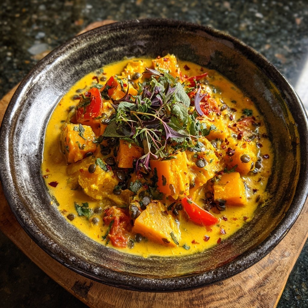 Steckrüben Curry mit Linsen