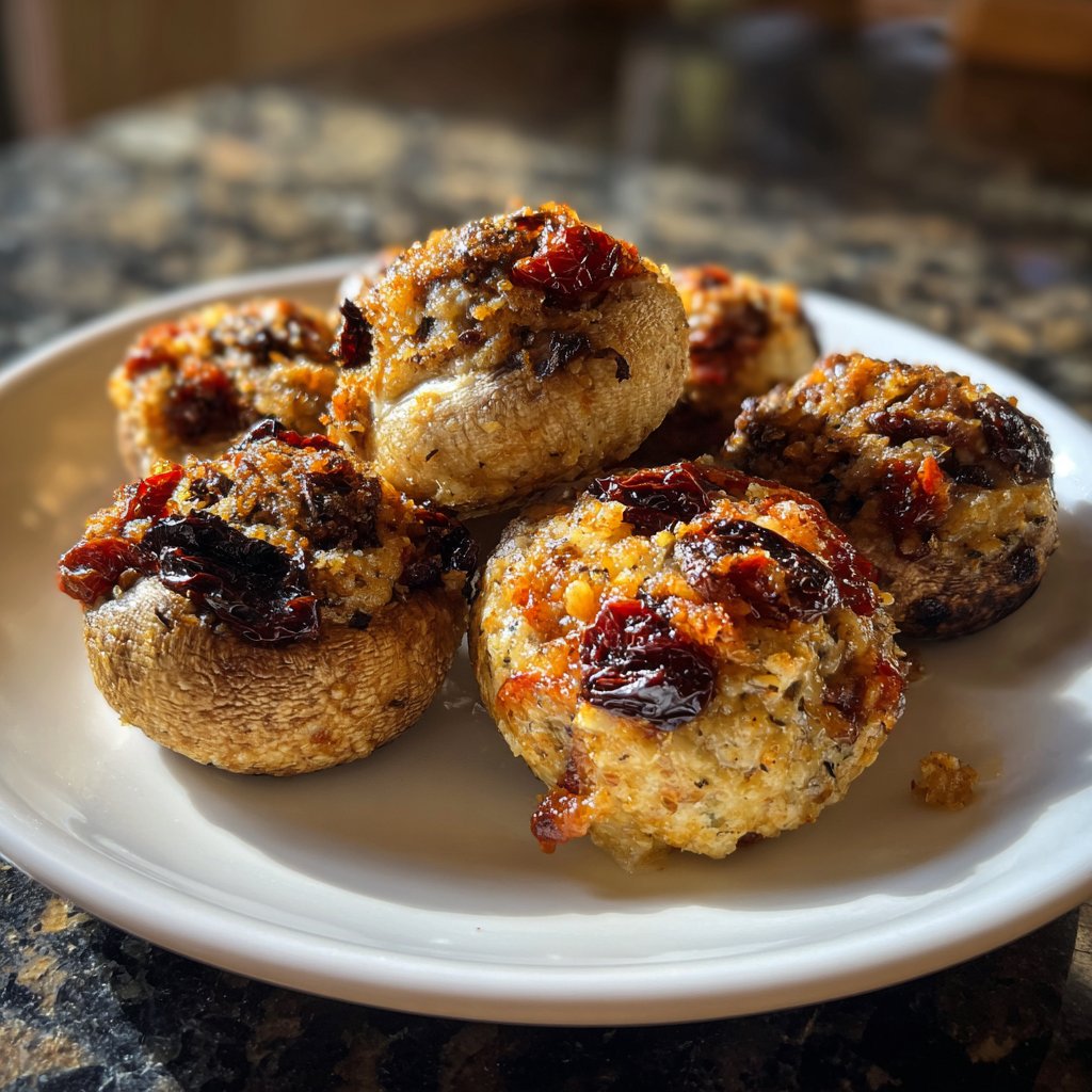 Gefüllte Pilze Getrocknete Tomaten