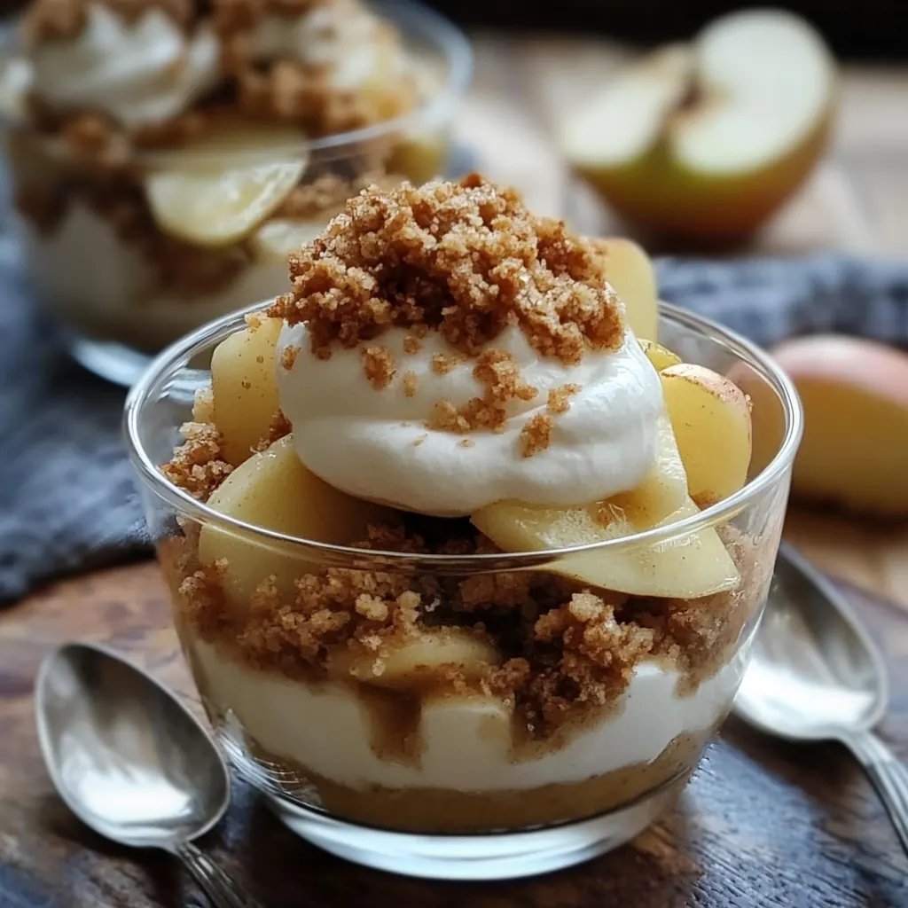Apfel-Crumble im Glas