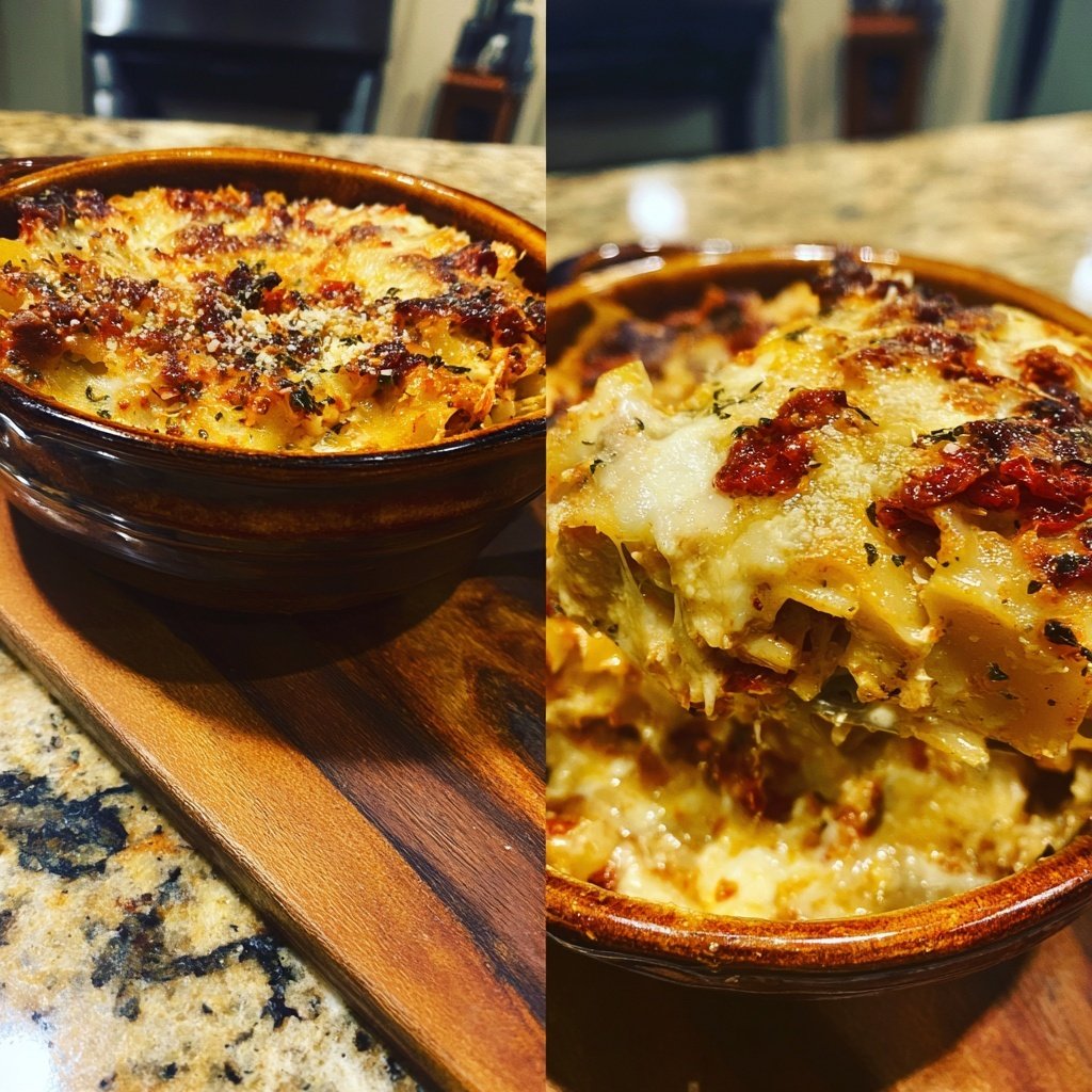 Cremige getrocknete Tomate Lasagne Suppe