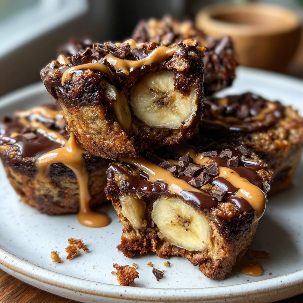 Schoko Erdnussbutter Bananen Häppchen