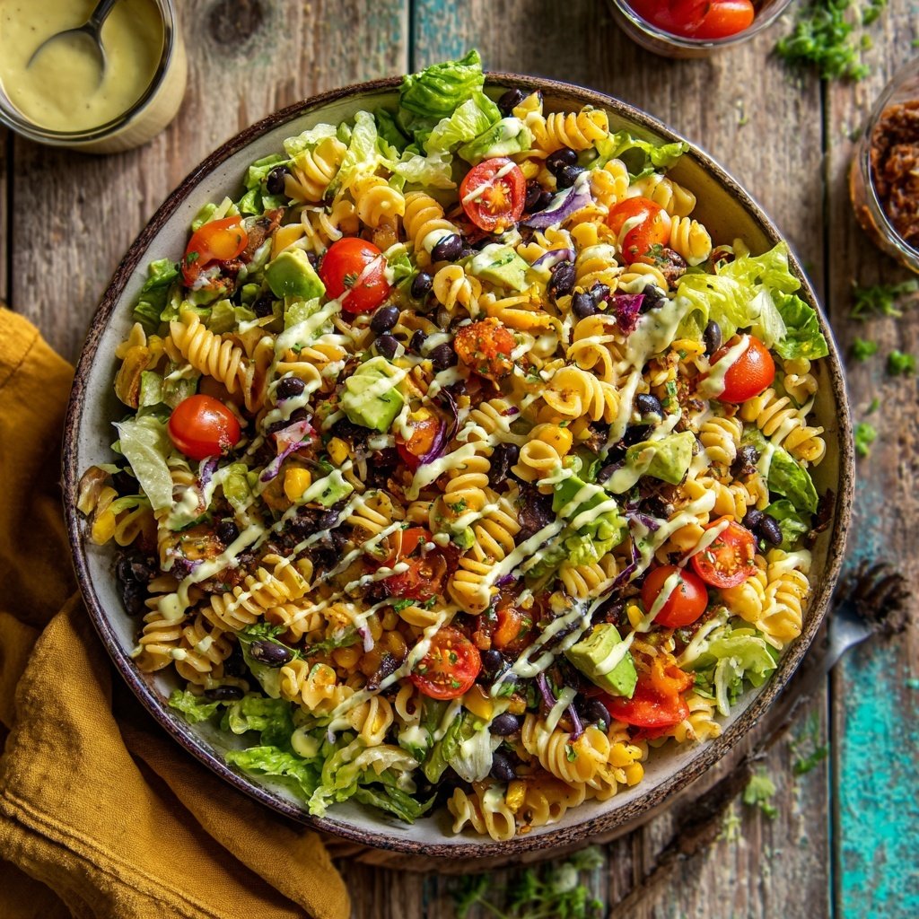 Familienfreundlicher Taco-Pasta-Salat
